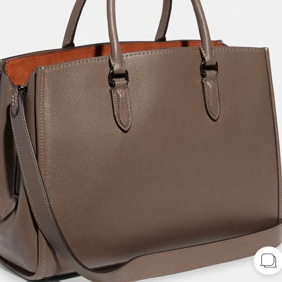 ⭐️SOLD⭐️ Coach Brooke Carryall In Pewter/Stone pebble leather - Picture 2 of 11